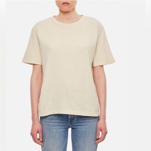 Khaite Mae Short Sleeve Tee Shirt in Beige Size XS